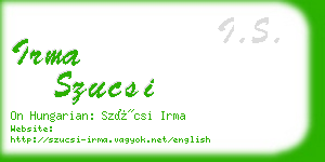 irma szucsi business card